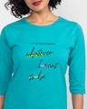 Shop Whatever I Want to be Round Neck 3/4 Sleeve T-Shirt Tropical Blue-Front
