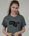 Shop Whatever Peel Off Boyfriend T-Shirt-Front