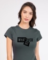Shop Whatever Peel Off Half Sleeve T-Shirt-Front