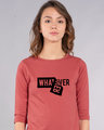 Shop Whatever Peel Off Round Neck 3/4th Sleeve T-Shirt-Front