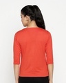 Shop Wheel Wings Round Neck 3/4th Sleeve T-Shirt Smoke Red-Full