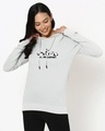 Shop Women's Grey All Day Everyday Graphic Printed Relaxed Fit Hoodie-Front