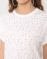 Shop White All Over Printed Boyfriend T-Shirt