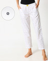 Shop White AOP Women's Pyjamas-Front