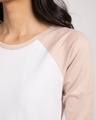 Shop White-Baby Pink 3/4th Sleeve Raglan T-Shirt-Full