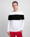 Shop White & Black 90's Vibe Panel T-Shirt-Front