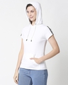Shop White-Black Half Sleeve Hoodie T-Shirt-Design