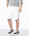 Shop White-Jet Black Runner Fleece Shorts-Front