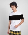Shop White Black & White 90's Vibe Panel T-Shirt-Front