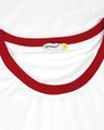 Shop White-Bold Red Ringer T-Shirt