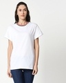 Shop White Boyfriend Varsity Rib T-shirt-Front