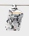 Shop White Camo Printed Drawstring Laptop Bag-Front