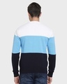 Shop Men's Blue & White Color Block Flat Knit Sweater-Design