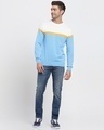Shop Men's Blue & White Color Block Flat Knit Sweater-Full