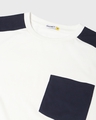 Shop White Color Block Pocket T-Shirt