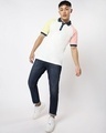 Shop Men's White Contrast Sleeve Polo T-shirt
