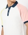 Shop Men's White Contrast Sleeve Polo T-shirt