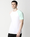 Shop White Contrast Sleeve Raglan T-Shirt-Front