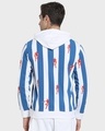 Shop Men's White & Blue Striped Hoodie-Full