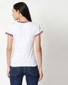 Shop White Crewneck Varsity Rib Half Sleeves T-shirt-Design