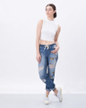 Shop White Cropped Tank Top-Full