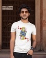 Shop Pack of 2 White Deck of Cards Graphic Printed Cotton T-shirt-Design