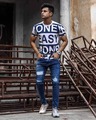 Shop White Easy One Text Print Half Sleeves T-Shirt-Design