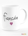 Shop White Fiance Printed Ceramic Mug (330 ml, Set Of 2)-Design