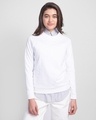Shop White Fleece Light Sweatshirt-Front