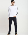 Shop Men's White Shoulder Panel Printed Sweater