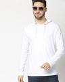 Shop White Full Sleeve Hoodie T-Shirt-Front