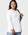 Shop Women's White Plus Size Slim Fit T-shirt-Front