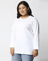 Shop Women's White Plus Size Slim Fit T-shirt-Design
