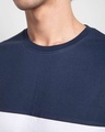 Shop White & Galaxy Blue 90's Vibe Panel T-Shirt