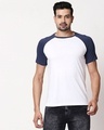 Shop White Galaxy Blue Half Sleeve Raglan T-Shirt-Front