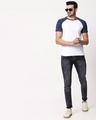 Shop White Galaxy Blue Half Sleeve Raglan T-Shirt-Full