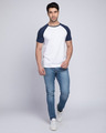 Shop White Galaxy Blue Half Sleeve Raglan T-Shirt-Full
