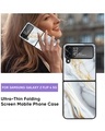 Shop White Grey Marble Premium Glass Case for Samsung Galaxy Z Flip4 5G (Shock Proof, Scratch Resistant)-Full