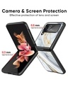 Shop White Grey Marble Premium Glass Case for Samsung Galaxy Z Flip4 5G (Shock Proof, Scratch Resistant)