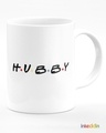 Shop White H.U.B.B.Y & W.I.F.E.Y Printed Ceramic Mug (330 ml, Set Of 2)-Design