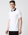 Shop White Half Sleeve Contrast Zipper Polo-Design
