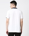 Shop White Half Sleeve Contrast Zipper Polo-Full