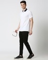 Shop White Half Sleeve Contrast Zipper Polo