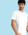 Shop White Half Sleeve Round Neck T-Shirt-Front