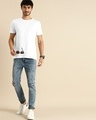 Shop White Half Sleeve Round Neck T-Shirt-Full