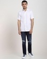 Shop White Half Sleeve Solid Shirt-Full