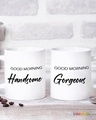 Shop White Handsome & Gorgeous Printed Ceramic Mug (330 ml, Set Of 2)-Front