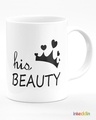 Shop White Her Beast & His Beauty Printed Ceramic Mug (330 ml, Set Of 2)-Full