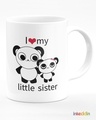 Shop White I Love My Little Sister Panda Printed Ceramic Mug (330 ml, Single piece)-Design