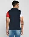 Shop White-Imperial Red-Dark Navy Half & Half Polo T-Shirt-Design